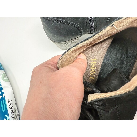 Zamsh Black leather boots bootie EU39 8.5 - Picture 11 of 11